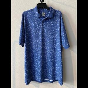 Men’s Callaway Opti-Dri Golf Shirt Swing Sz XL Tech UPF 50 Cocktail Print Blue